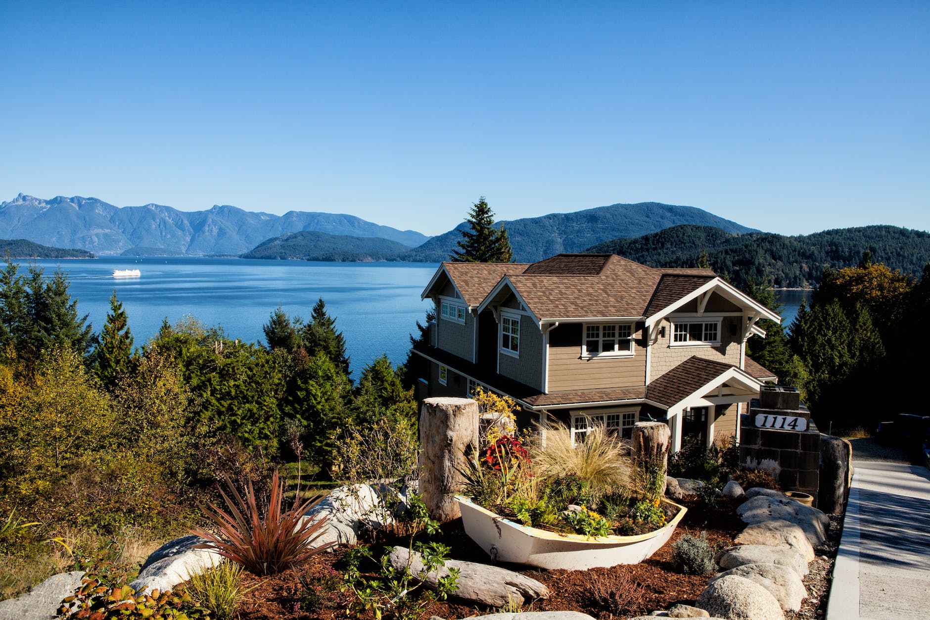 house near body of water